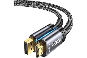 JSAUX 4K DisplayPort to HDMI Cable, DP to HDMI Adapter HDR 4K...