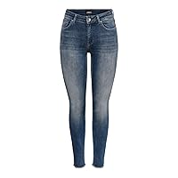 Only Donna ONLBLUSH Life Mid SK Ank RW REA422 Noos Pantaloni, Special Blue Grey Denim