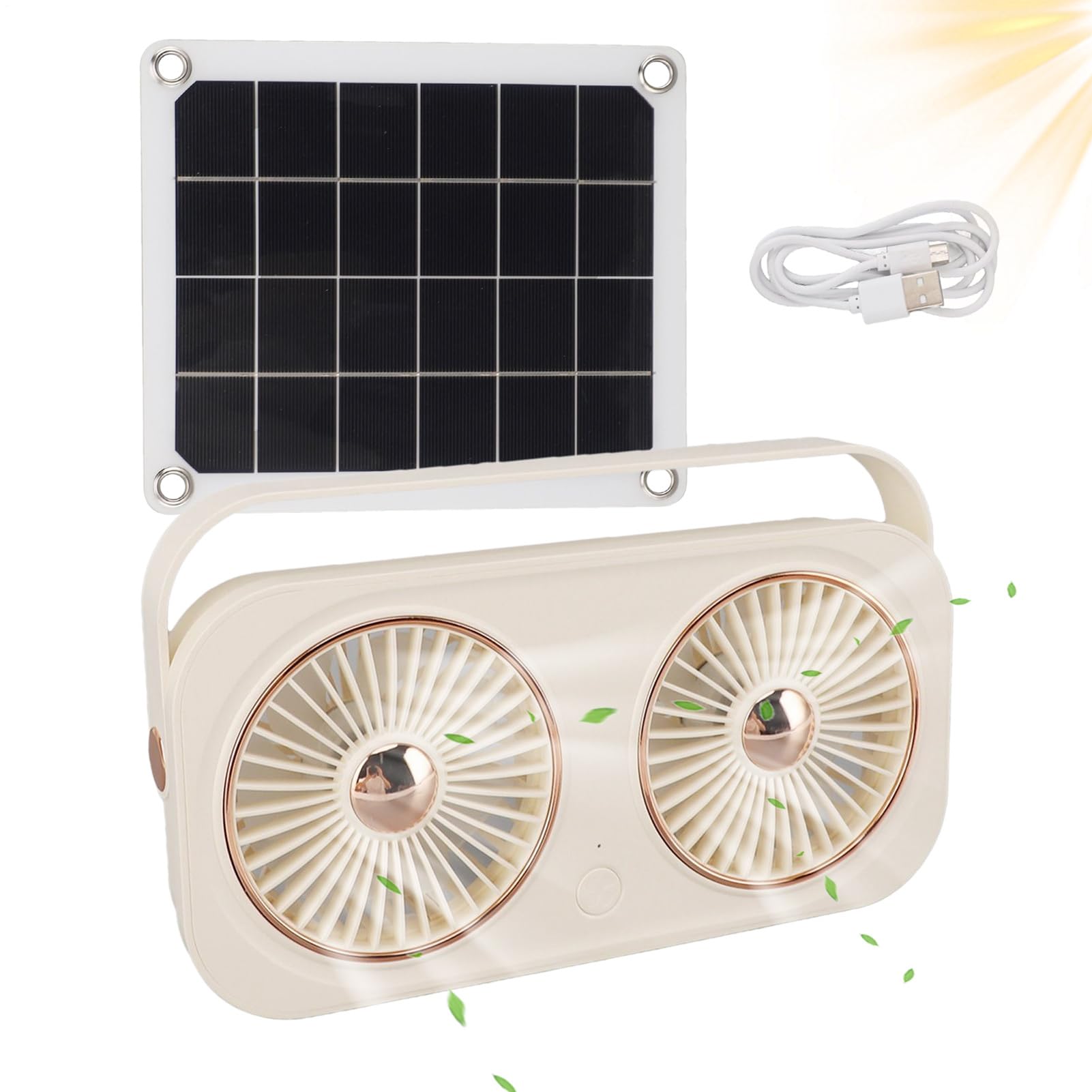 Ventilador solar de bajo consumo con batería para casetas de mascotas y sótanos