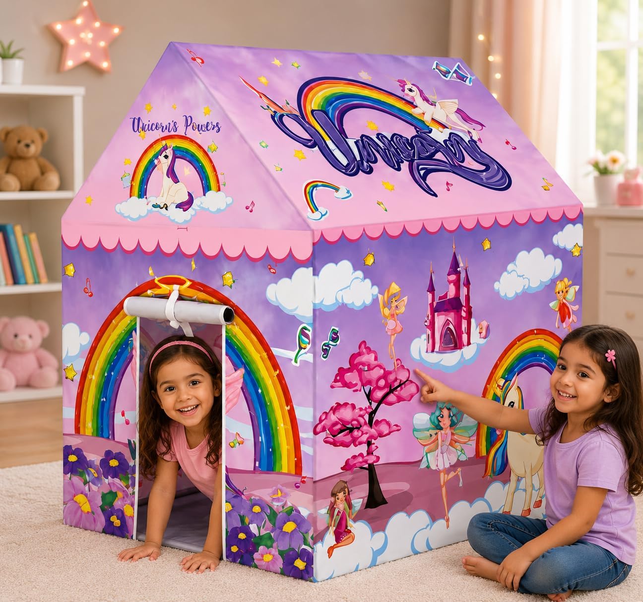 Unicorn Kids Play Tent House for Boys & Girls | Foldable Lightweight Indoor Outdoor & Indoor Playhouse Tent Toy for Children 3-10 Years | Portable Kids Tent House for Fun Play Activities — Amazon image 3