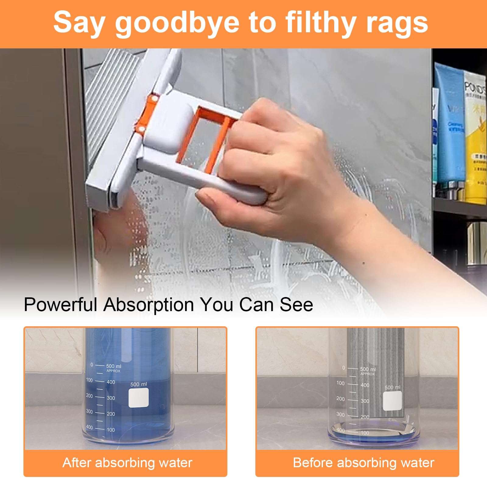 Mini Vadrouille De Nettoyage En Verre,Portable Extrusion Vadrouille