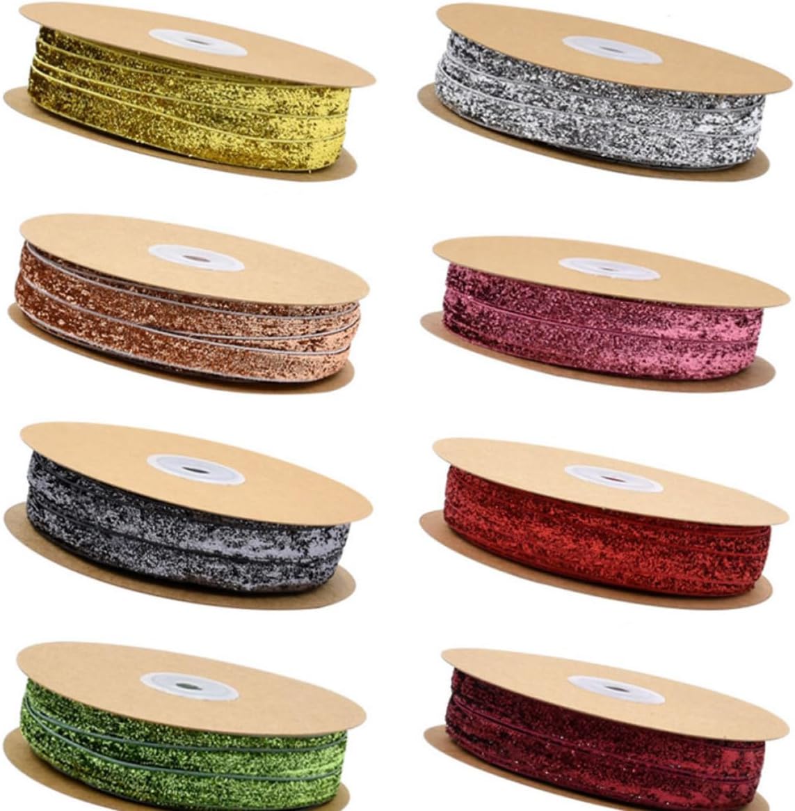 Gold Flocking Wrapping Ribbon 2cm Non Elastic 10m Roll for Crafts image 5