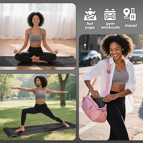 Miniatura 8 de Paquete de 2 toallas de yoga caliente, toalla de esterilla de yoga para yoga caliente, antideslizante con correa, accesorios de microfibra para
