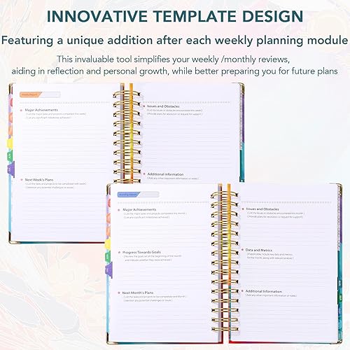 Miniatura 3 de Clonynix Agenda semanal 2024 de enero a diciembre, mensual y diario, tapa dura de 6 x 8 pulgadas, cuaderno anual arcoíris de 248 páginas, cubierta