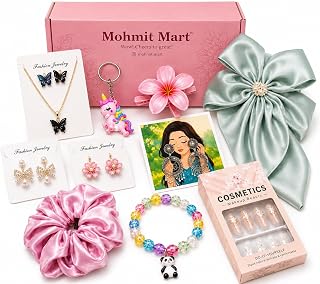 Mohmit Mart Girls Fashion Accessories teues Gift Hamper Box | Korean Style Jewellery, Hair Bow, Scrunchie, Bracelet, Earri... Price In India