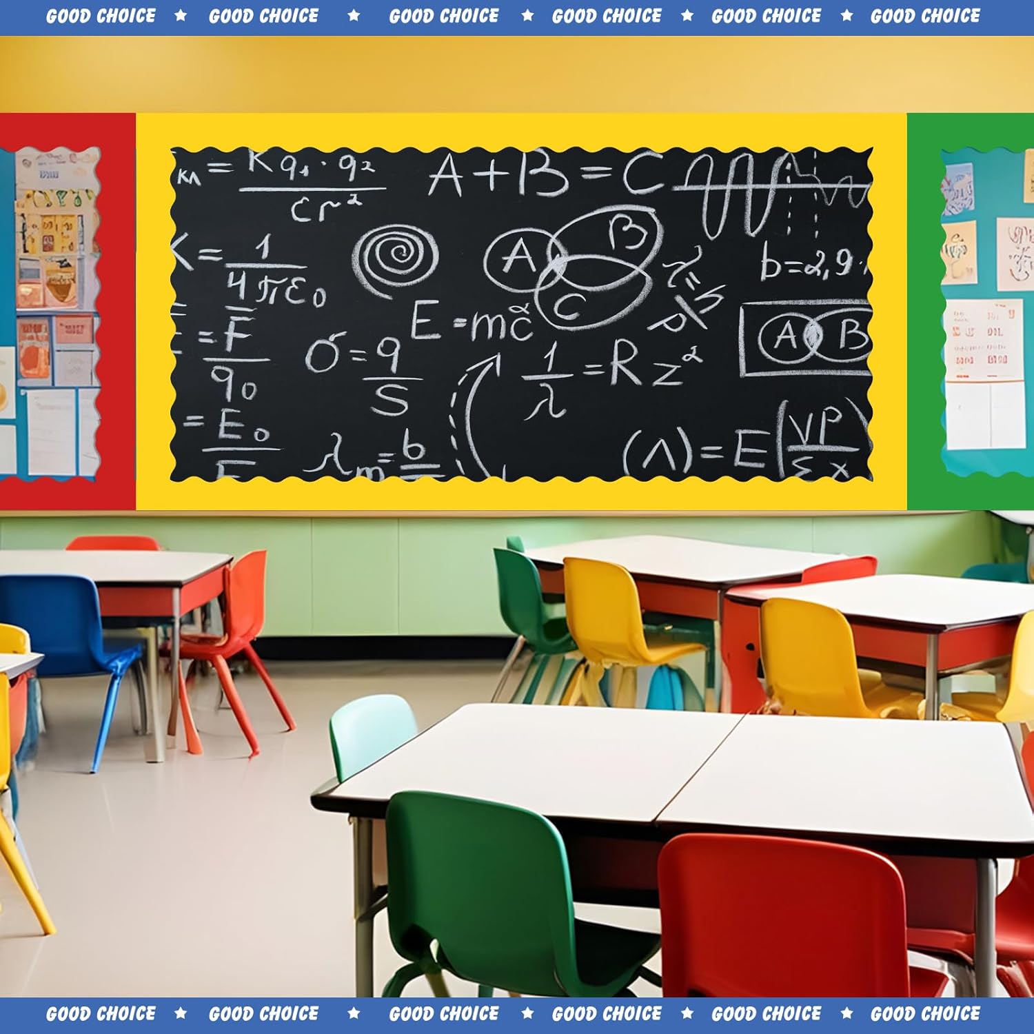 Tenceur 162 Pcs Magnetic Bulletin Board Borders for Classroom Bulletin Boarder Trim for Whiteboard Decorations Scalloped Trim Colorful Office Home Use Spring Summer Decor(Classic Color)