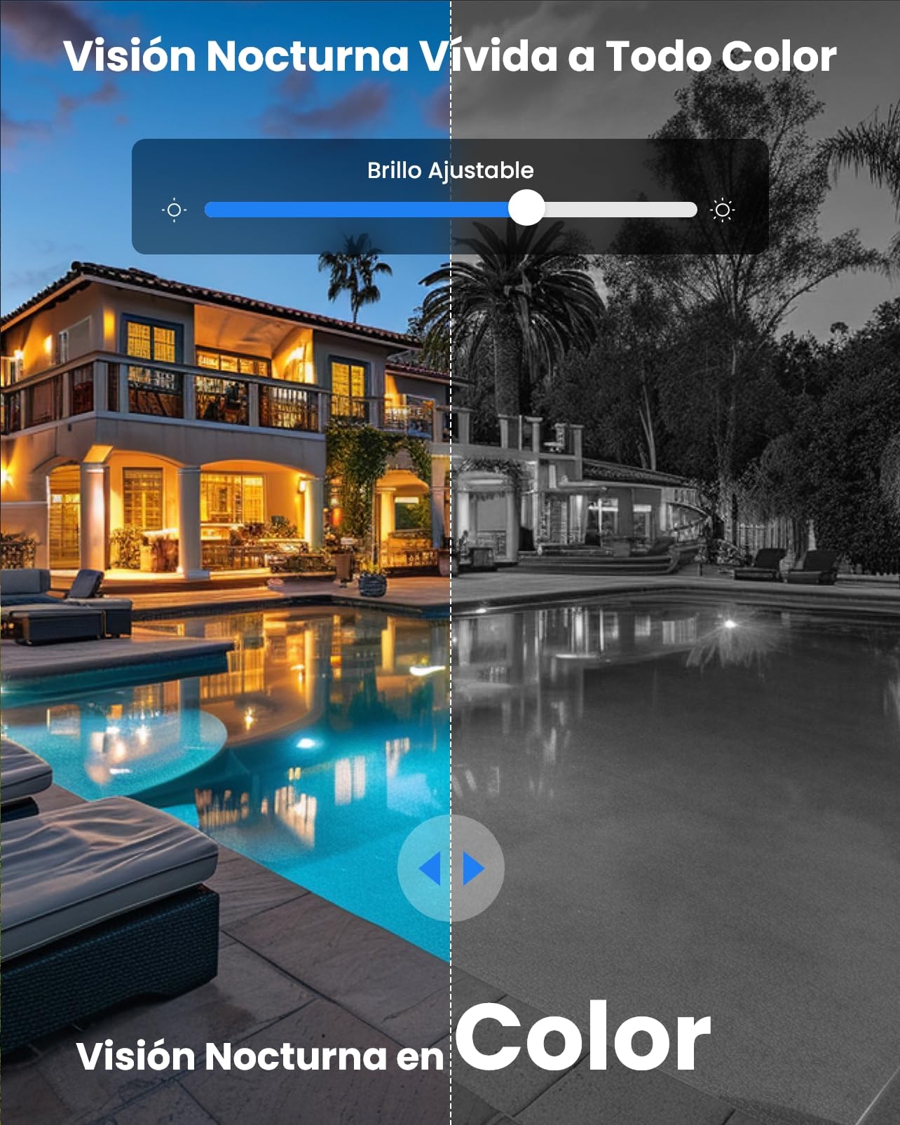 Reolink 5MP PTZ Camara Vigilancia WiFi Exterior con 3X Zoom Óptico, Focos y Visión Nocturna en Color, 2.4/5GHz WiFi Cámara con Detección de Personas/Vehículos, Seguimiento Automático, E1 Outdoor