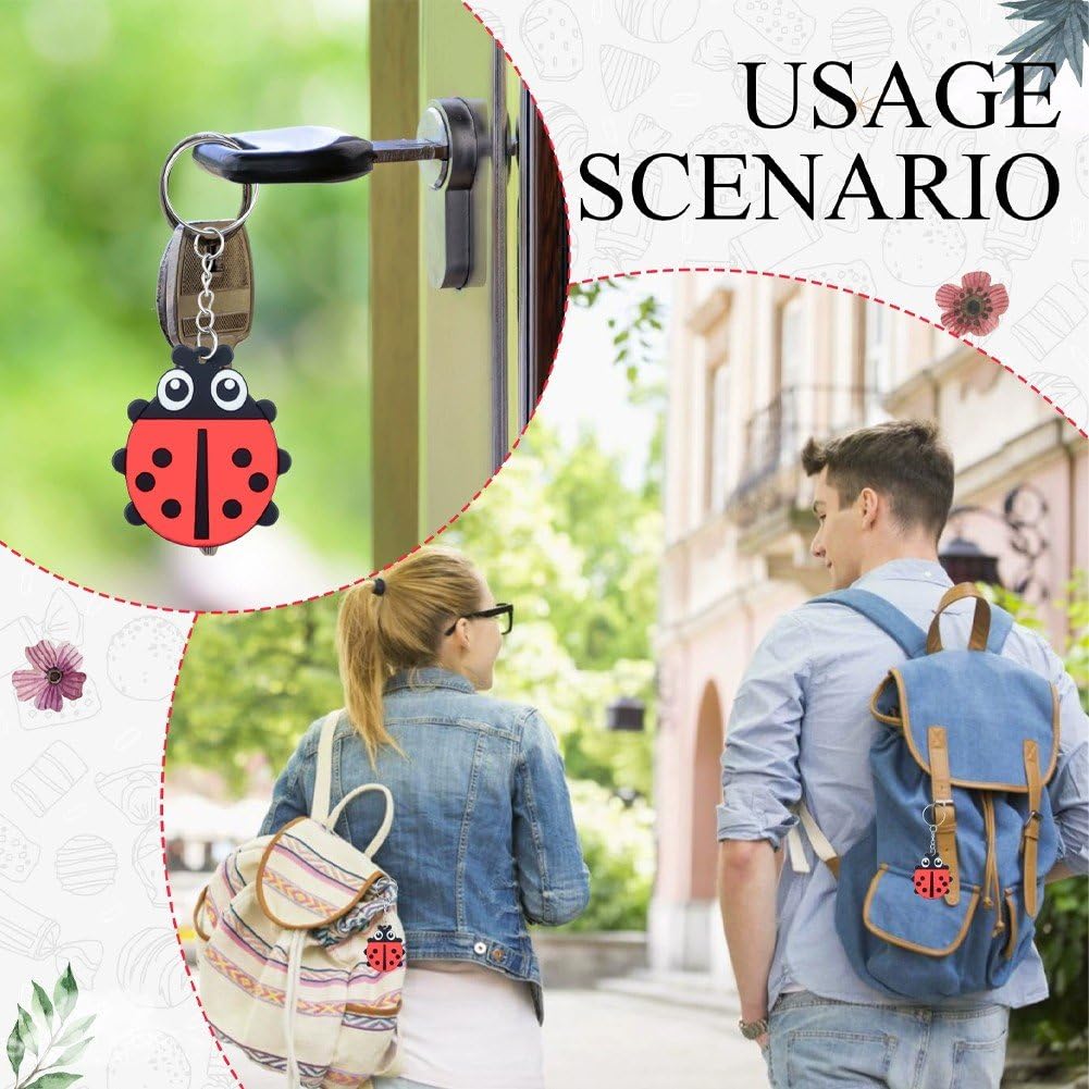 Confezione 20 Bomboniere a Tema Coccinella, Include 20 Portachiavi, 20 Etichette E 20 Sacchetti Regalo per Feste a Tema Coccinella, Baby Shower, Compleanni, Riempitivi per Sacchetti Regalo