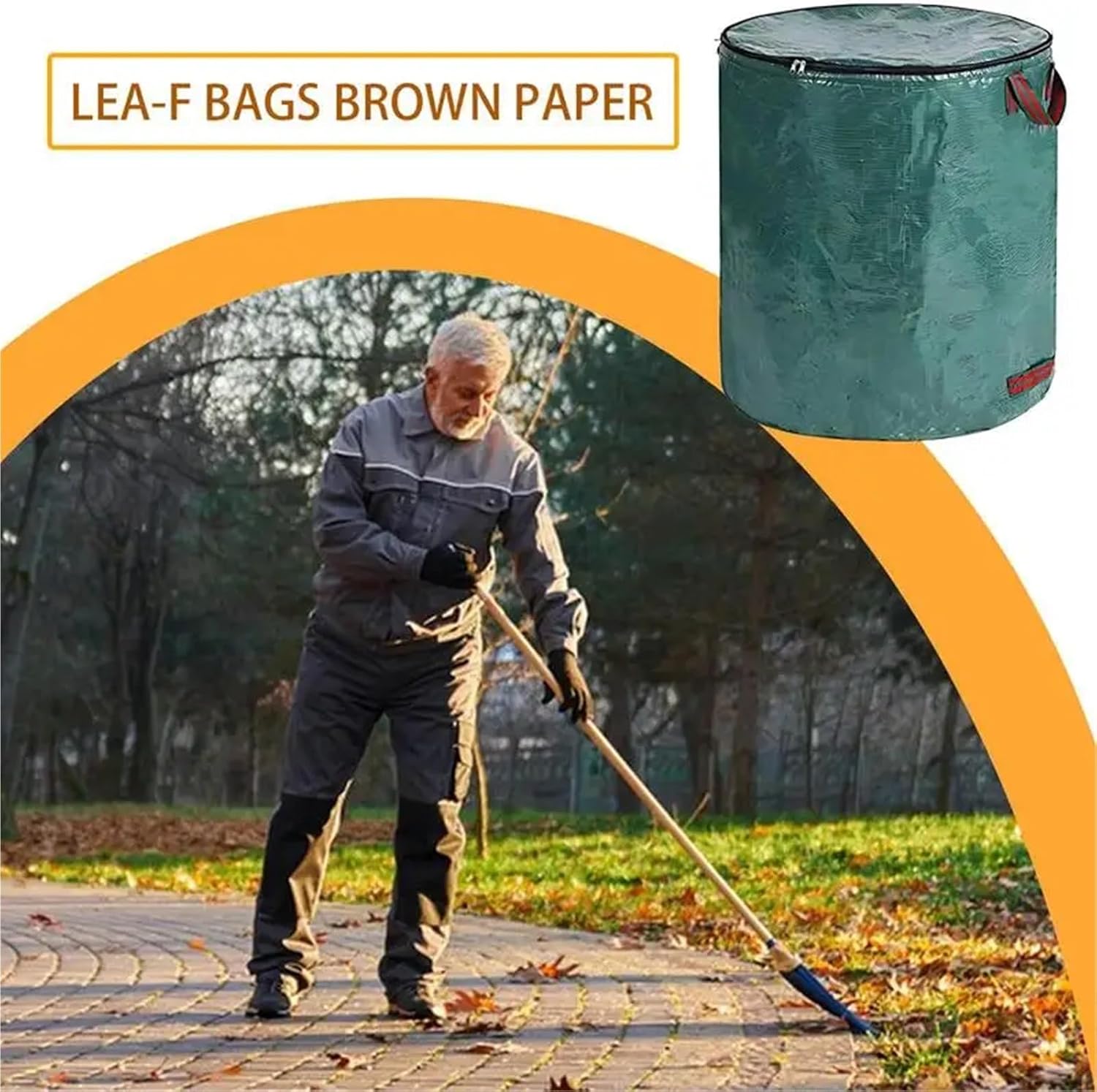 Reusable Yard Waste Bags Heavy Duty Garden Foldable Leaves Collection Container With Reinforced Handles For Lawn(72 Gallon)