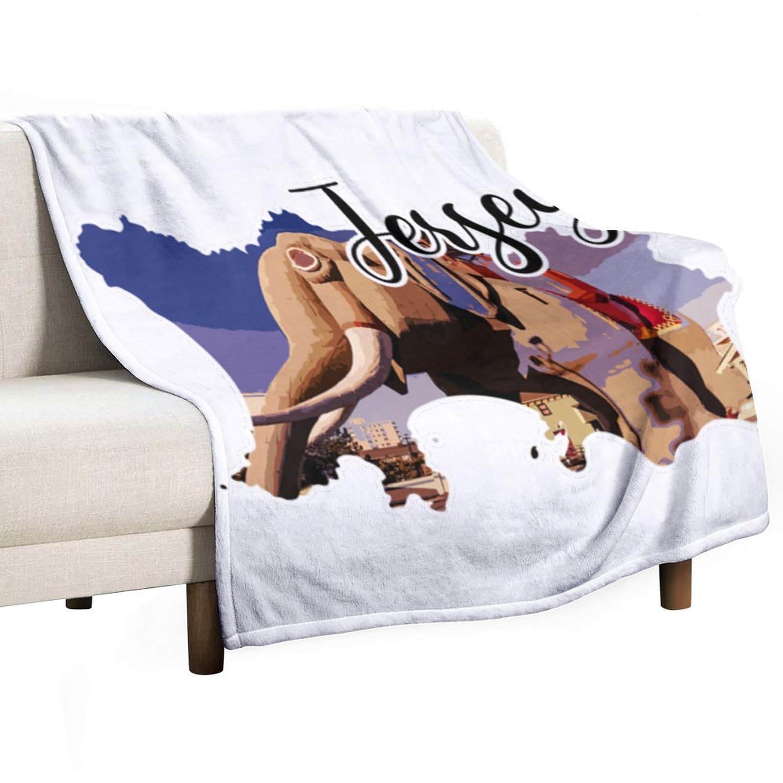 Couverture de lit polaire en jersey paysage urbain 101x127 cm