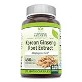 Korean Ginseng Root Extract 120 Veggie Capsules Supplement | Non-GMO | Gluten Free | Made in USA