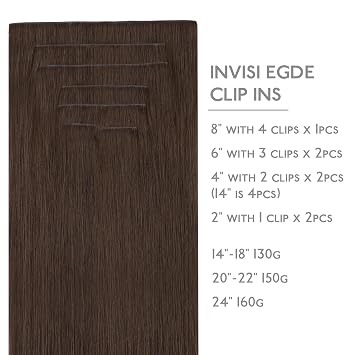 WENNALIFE Invisi Edge Clip in Hair Extensions Real Human Hair, 18 Inch 130g 7pcs Cinnamon Copper Seamless Clip in Extensions Remy Hair Clip Ins Invisible PU Skin Weft Straight Extensiones De Cabell,