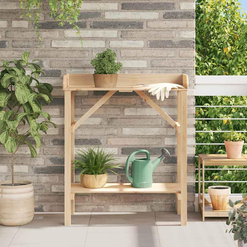 Table de rempotage en Bois de pin Massif 75 x 40 x 90 cm Support pour Plantes intérieur extérieur avec étagère Pratique
