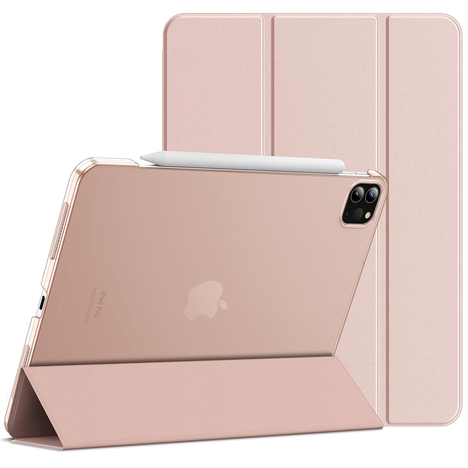JETech Cover Case for iPad Pro 11-Inch, 2022/2021/2020/2018 Model (4th/3rd/2nd/1st Generation), Compatible with Pencil, Cover Auto Wake/Sleep (Rose Gold)