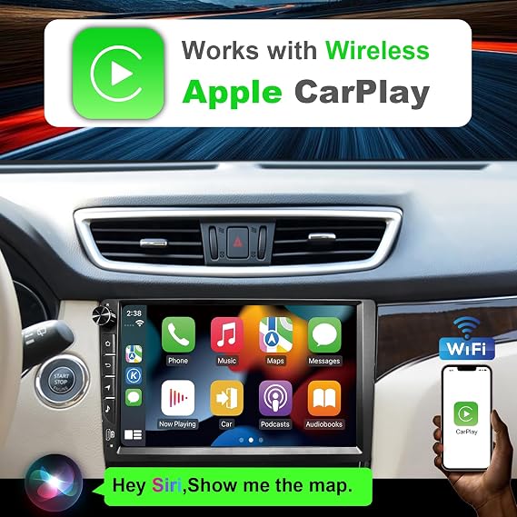 CUSP 9 Universal Android Car Stereo with Wireless CarPlay and Android Auto | HD IPS touchscreen, 2GB+32GB, Bluetooth, Wi-Fi, GPS navigation, USB connectivity, included rear camera