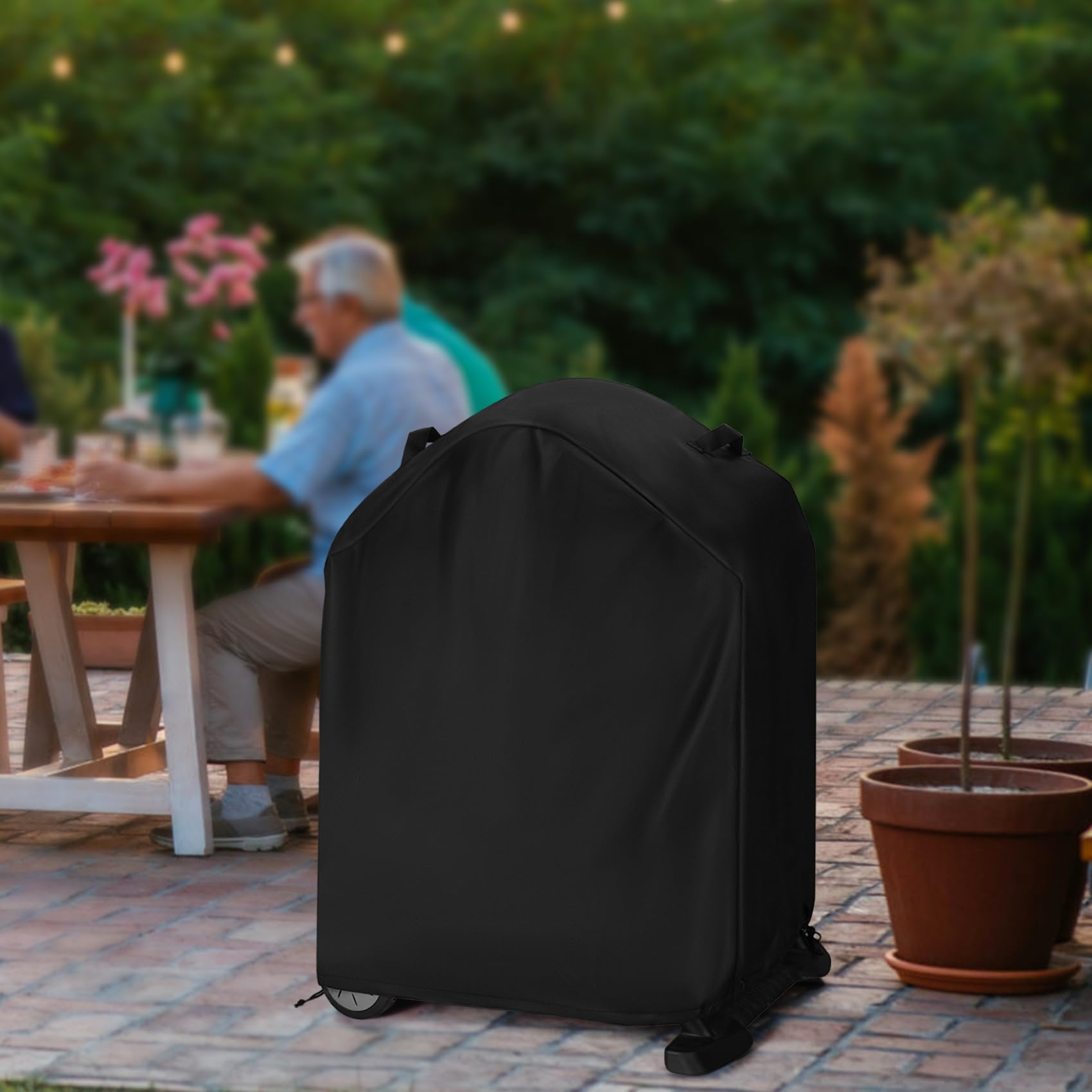 Onlyfire Copertura Barbecue, Telo Copri Barbecue per Barbecue a Gas Weber Serie Q 100/1000 e 200/2000 con Carrello Portatile, Impermeabile, Resistente, 600D Oxford, 89cm x 44.5cm x 82cm