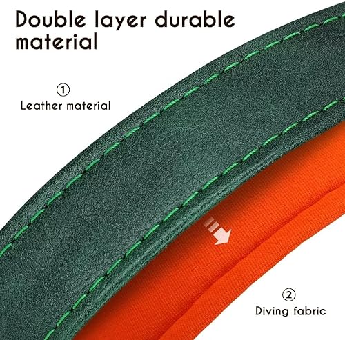 Miniatura 3 de Beirui Collar de perro acolchado de cuero suave y transpirable, collar de perro de cuero resistente con hebilla duradera de liberación rápida,