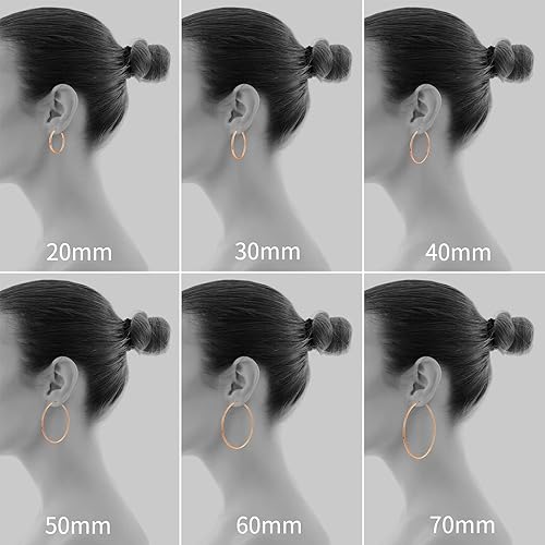 Miniatura 4 de Gacimy Gold Hoop Earrings for Women 14K Gold Plated, 925 Sterling Silver Post Hypoallergenic Earrings Hoops for Women