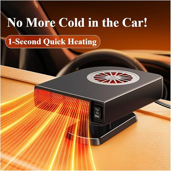 Calefactor Eléctrico Portátil 12V 150W con Ventilador 2 en 1 para Auto miniatura 5