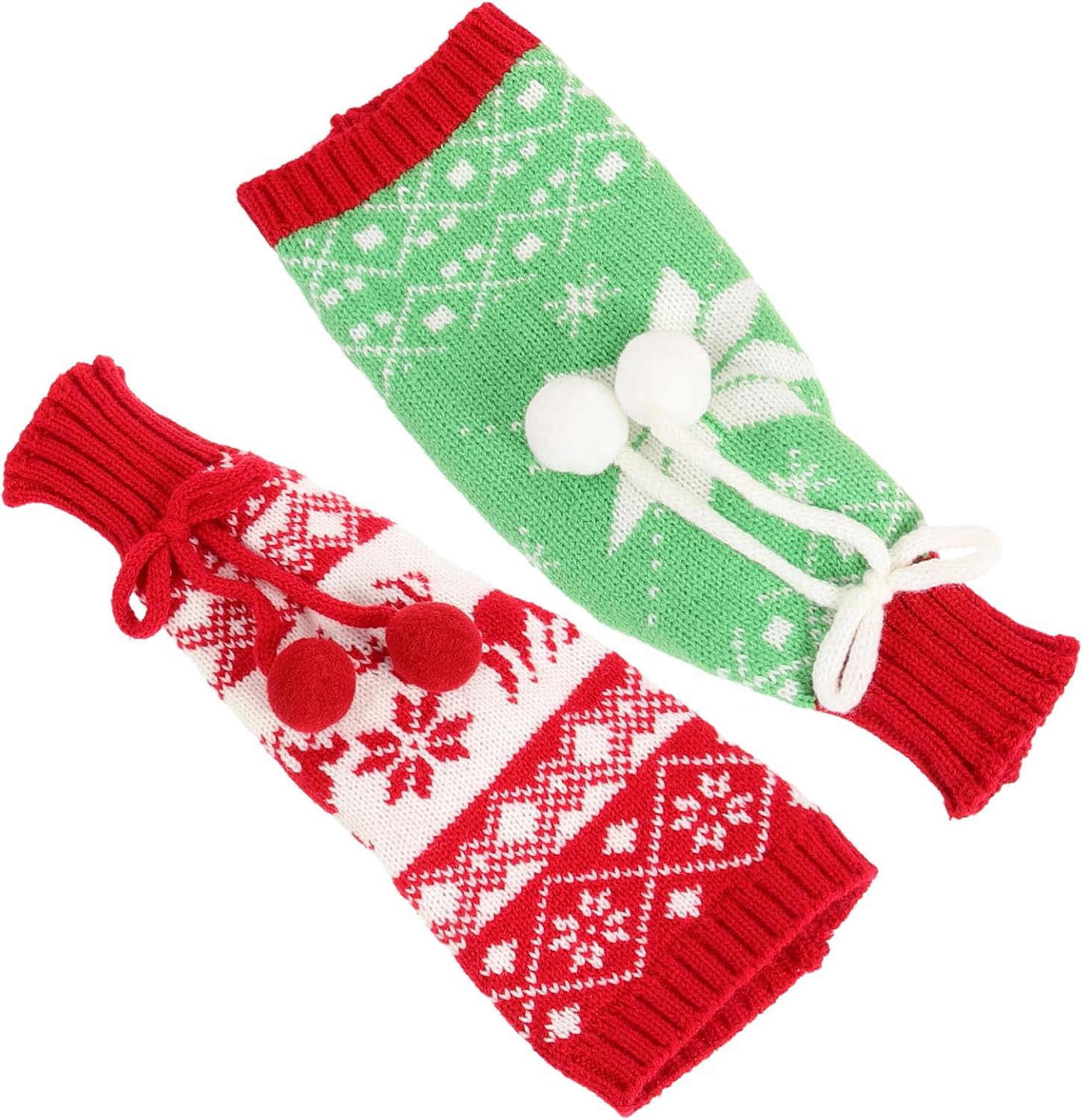 Christmas Wine Bottle Covers Decorative 2pcs Cloth Set for Xmas Dinner