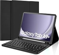 JADEMALL Bluetooth Billentyűzet Samsung Galaxy Tab A9 Plus Tablethez - Levehető Mágneses Tok 11" Készülékhez, QWERTZ Kiosztás, Ceruzatartóva 1