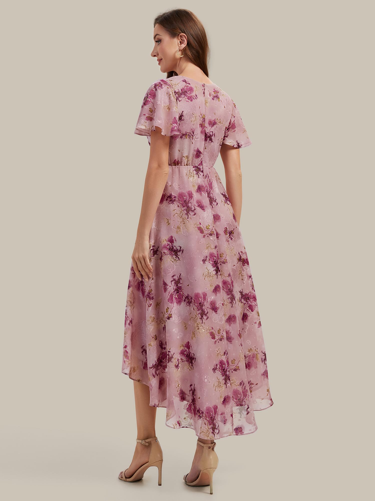 Ever-Pretty Abendkleider Elegant Kleid Hochzeitsgast Damen Midi Cocktailkleid High Low Festliche Kleider EG02762