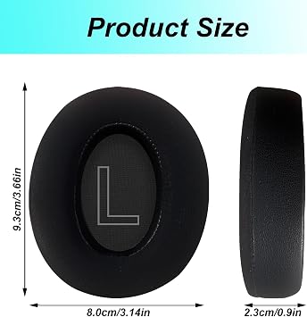冷却ジェル Anker Soundcore Q20 イヤーパッド、Anker Soundcore Life 2用交換用イヤーパッド Life 2 Neo/Q20/Q20+/Q20I/Q20BTシリーズヘッドフォン-ブラック