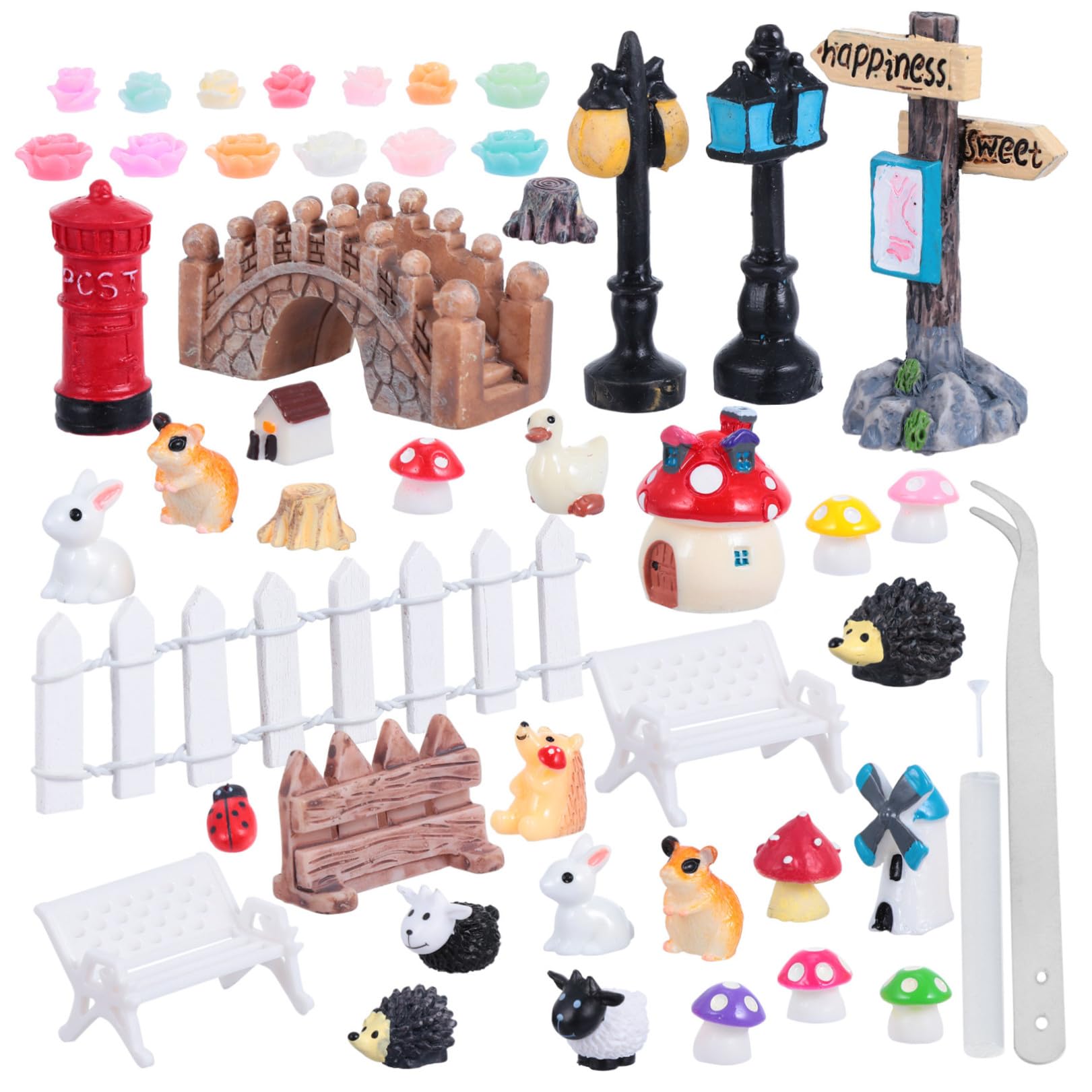 TOYANDONA 99 Piezas Kit de Adornos Miniatura Jardín Decoraciones de Suculentas Manualidades