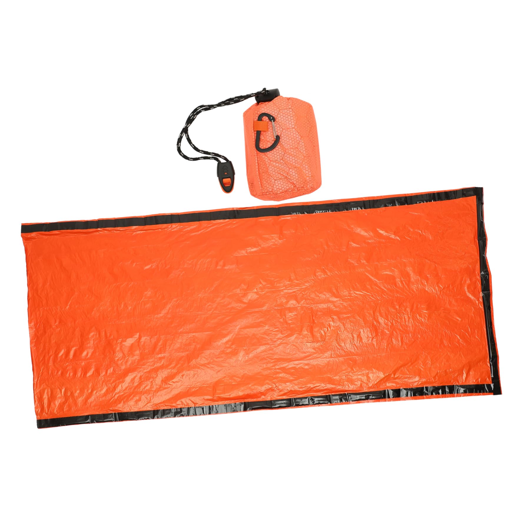 DECHOUS Portable Emergency with Drawstring Storage Bag Lightweight Survival Bivy for Camping Hiking Trail Running Includes Whistle for Signaling Rescue Bright