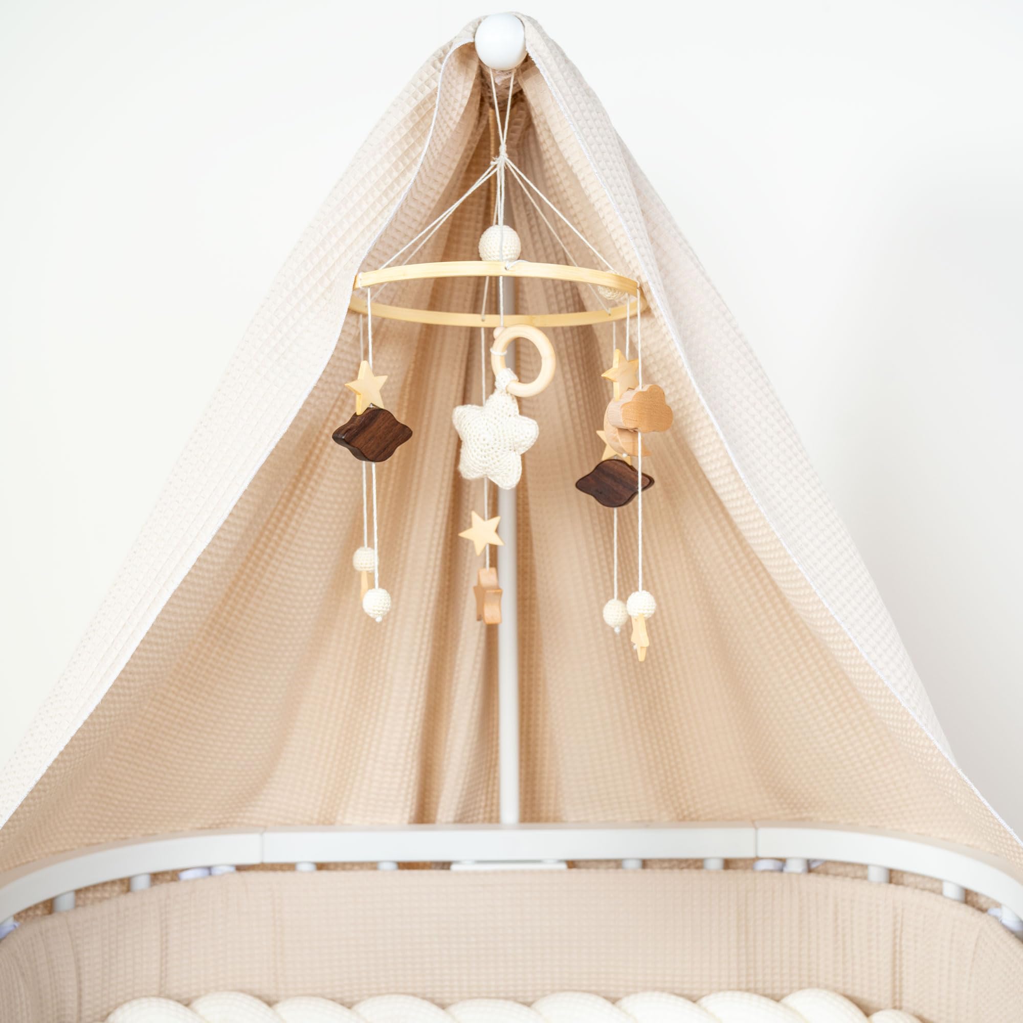 babybay Ciel de lit gaufré pour Support Mobile Compatible avec Tous Les modèles jusqu'à 96 cm de Longueur, Vert Jade