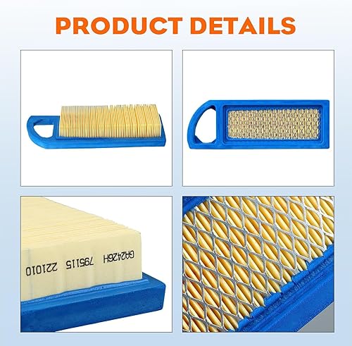 Miniatura 9 de HIPA 697153 698083 Filtro de aire para Brigg and Straton 795115 794422 697014 GY20573 Craftsman LT1000 Filtro de aire para motores de tractor Intek