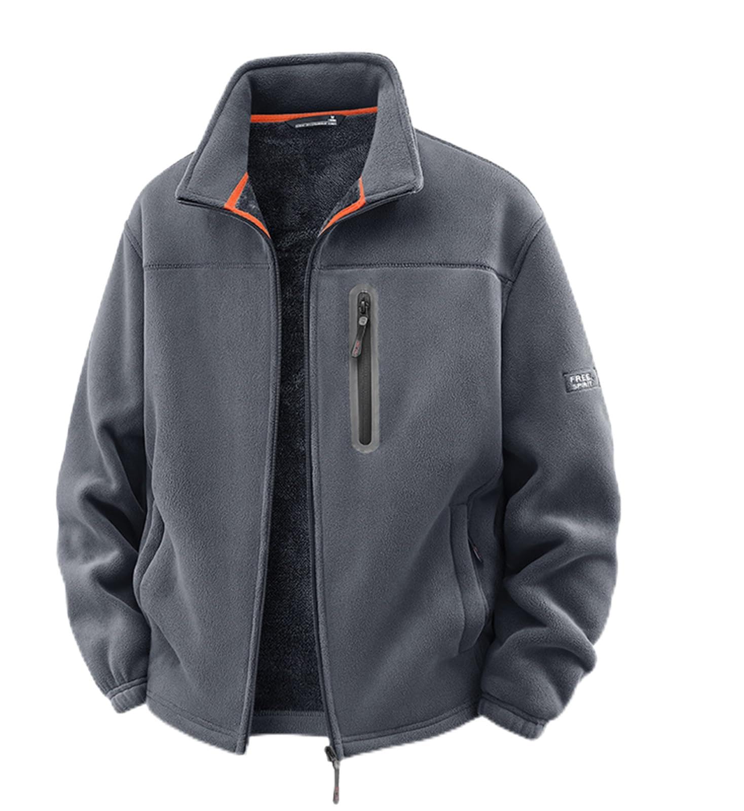 PADOLA Veste Polaire Homme Hiver Double Face Col Roulé Pull Chaude Zippé Manteau avec Multi-Poches Uni Blouson Parka Sherpa d'extérieur Vestes Travail Blousons Pulls