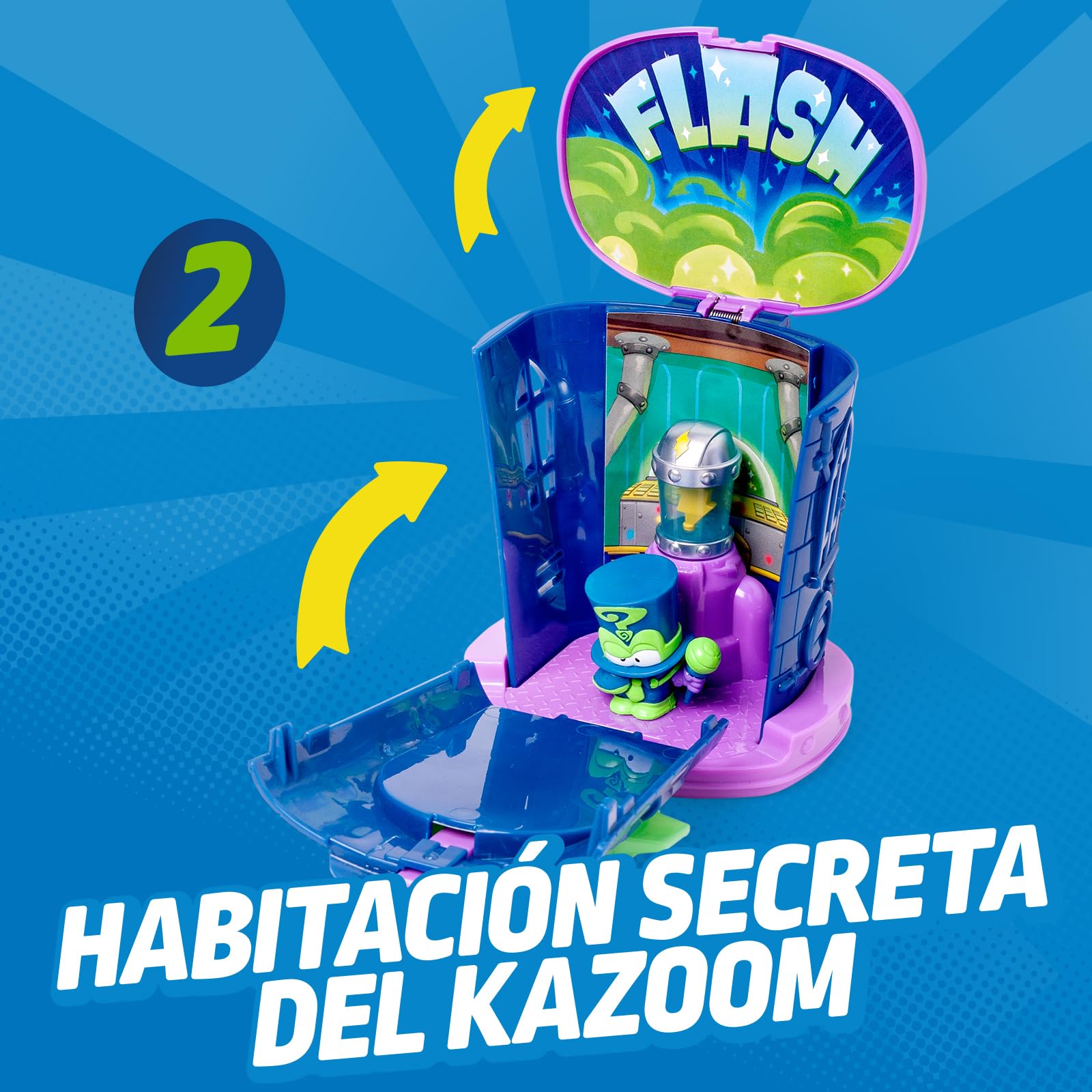 SUPERTHINGS KAZOOM Power – Hidden Base Enigma. Guarida de Enigma de la Serie de TV “Kazoom Power”. Contiene 1 Hidden Base, 1 Enigma Exclusivo y 1 Kazoom Exclusivo