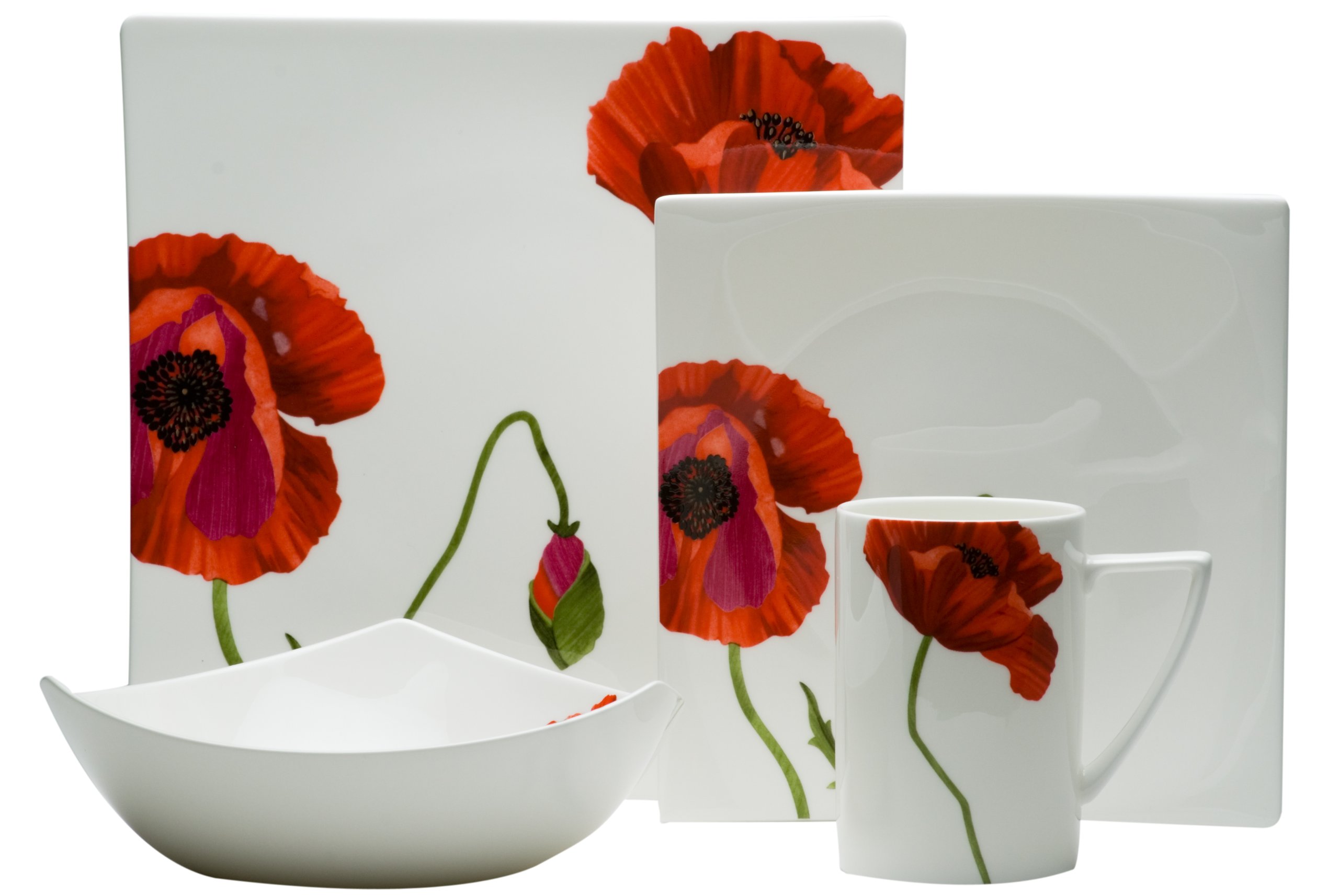 Red Vanilla Summer Sun Bone China 4-Piece Dinning Set