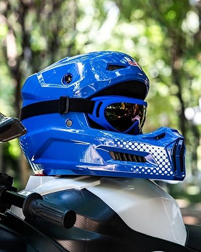 Miniatura 7 de ILM Casco para motocross juvenil, casco ATV para niños, motocross, BMX, motocicleta todoterreno con gafas, guantes, máscara DOT modelo MT601Y