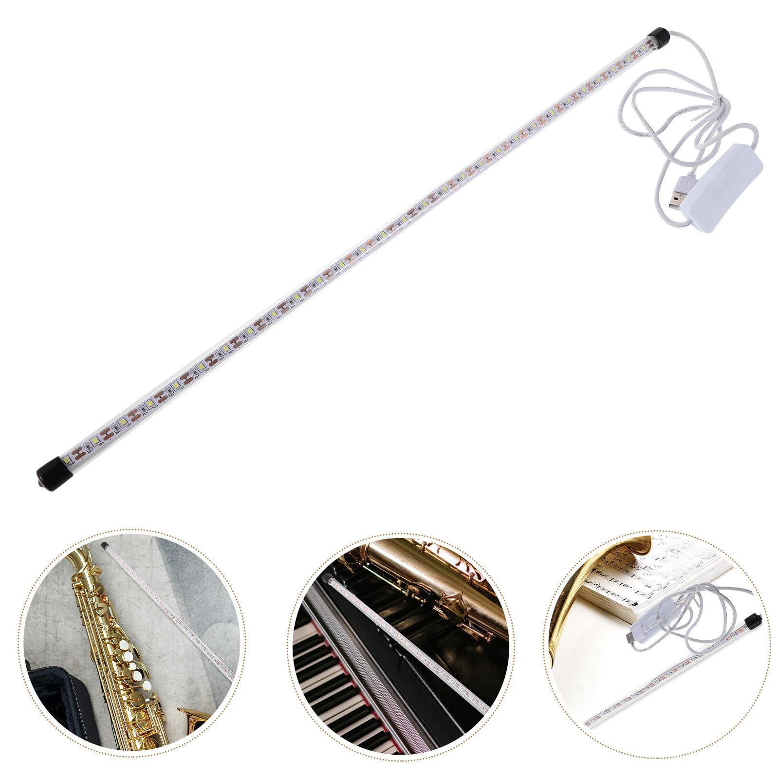 Lampe de Détection de Fuite pour Saxophone et Flûte Bande LED Blanche 50 Cm, Lumière Haute Luminosité en Abs et Métal pour Réparation en Atelier Plusieurs styles