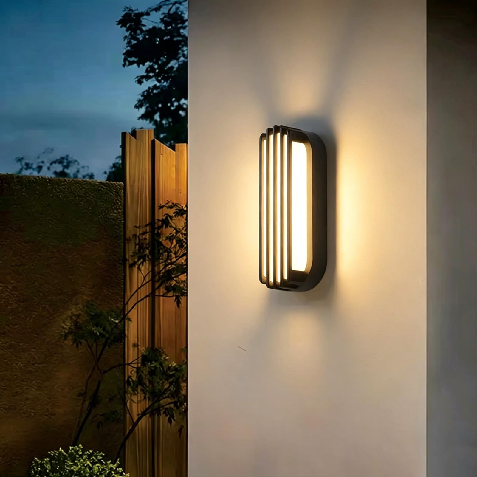 SDUYTDG Modern Outdoor Wall Sconce, LED Wall Light 3000K Warm White, Black Aluminum Waterproof Exterior Light Fixture for Garage,House,Porch, Entryway, Doorway Outdoor and Indoor