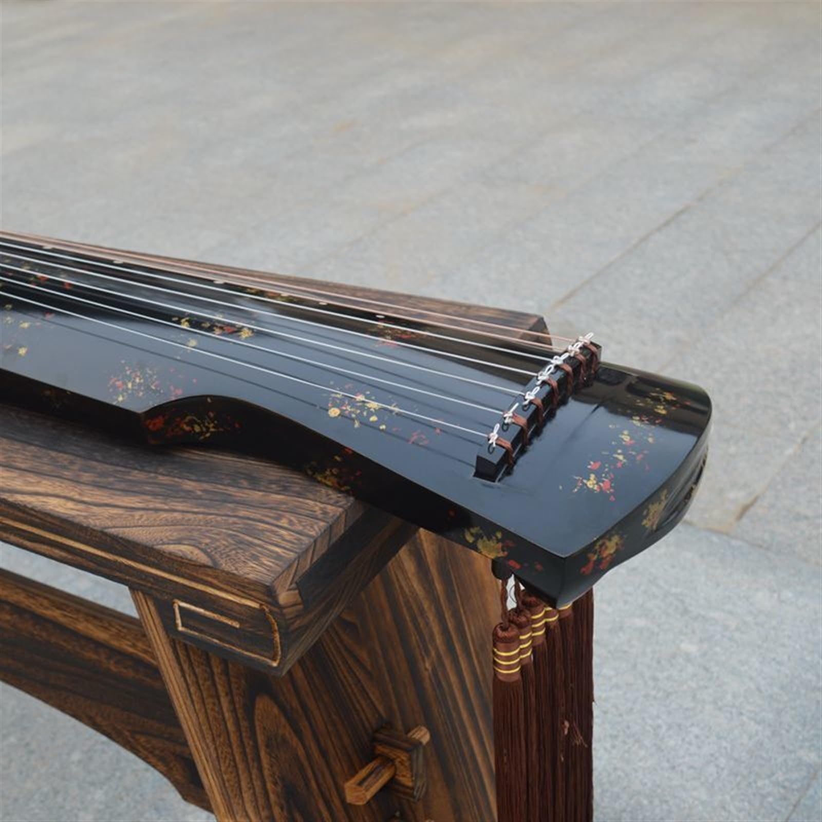 Chiński 7 Strun Guqin Jawor Drewniane Ręcznie Robione Guzheng Tradycyjne Chińskie Instrumenty Muzyczne Guqin dla początkujących (Color : 02)