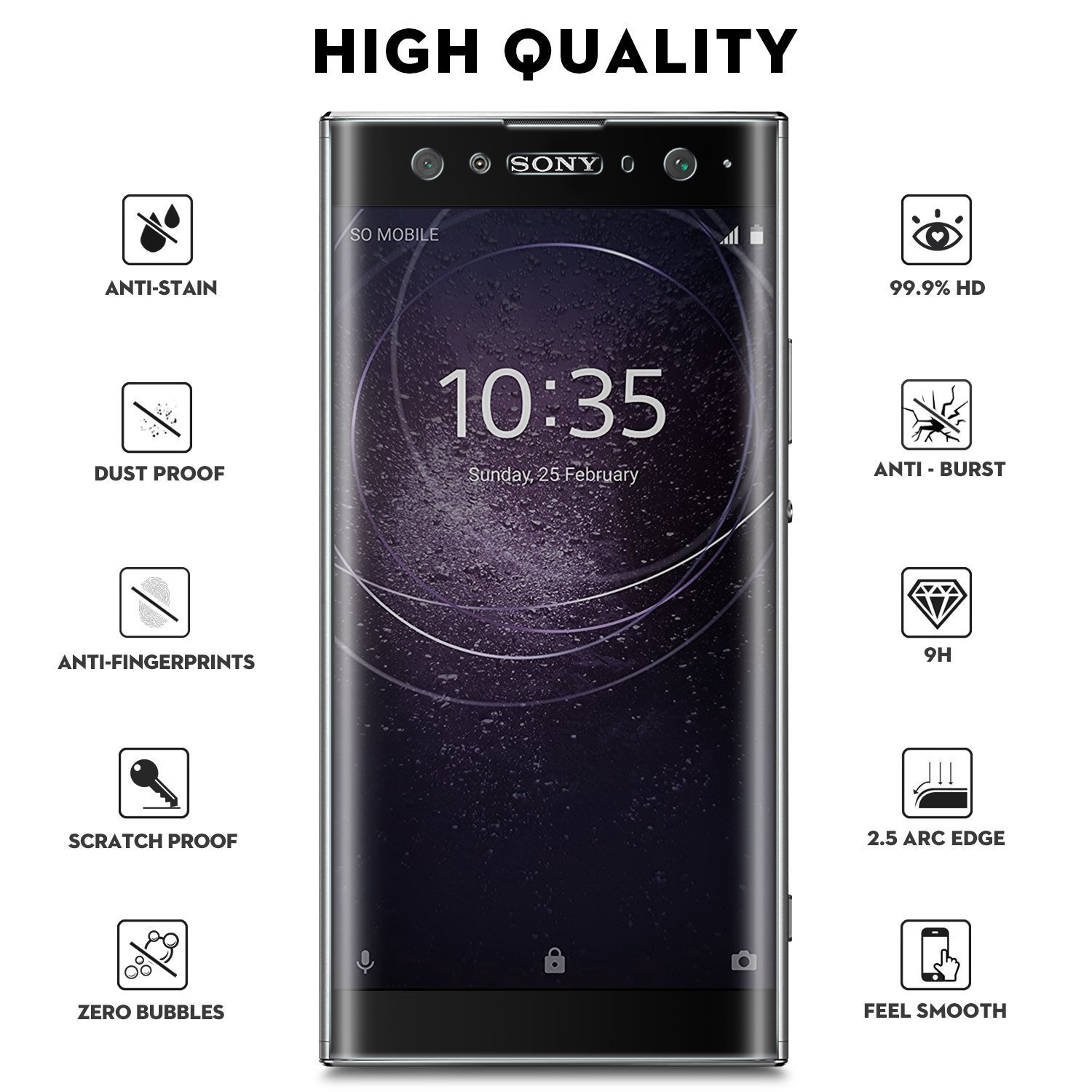 Protecteur D'écran Verre Trempé 2-pack Pour Sony Xperia XA2 Ultra - Anti-rayure 9H - Neuf