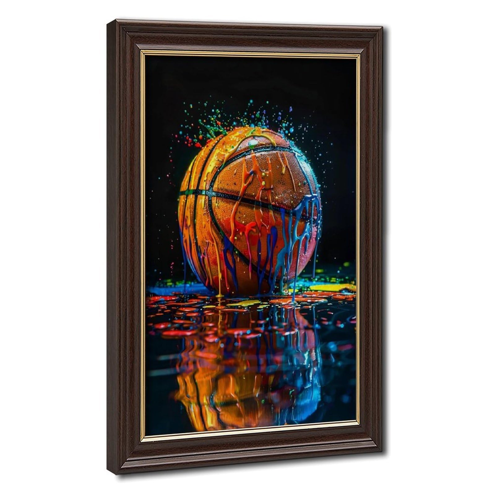 Bareronor Mokume Gane Frame-Style Basketball Canvas Poster For Dorm Room Decor Gift