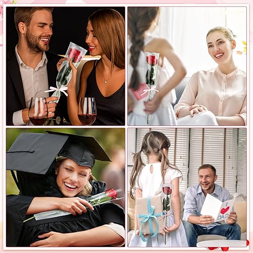 Miniatura 4 de Bolsas de ramo de flores de una sola manga de rosa para flores, bolsa de embalaje floral individual, papel de regalo de flores transparentes, para