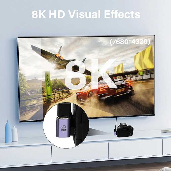 Adaptador Mini HDMI 90° 8K 48Gbps 2 Pack miniatura 5