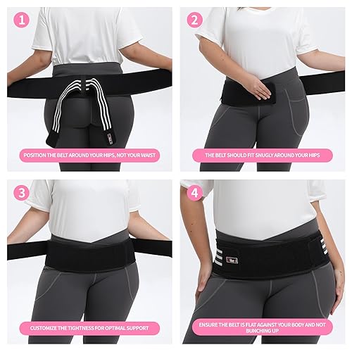 Miniatura 4 de Sacroiliac SI - Cinturón de cadera para mujeres y hombres, alivia la ciática, pélvica, espalda, soporte de espalda baja, cinturón de apoyo pélvico,