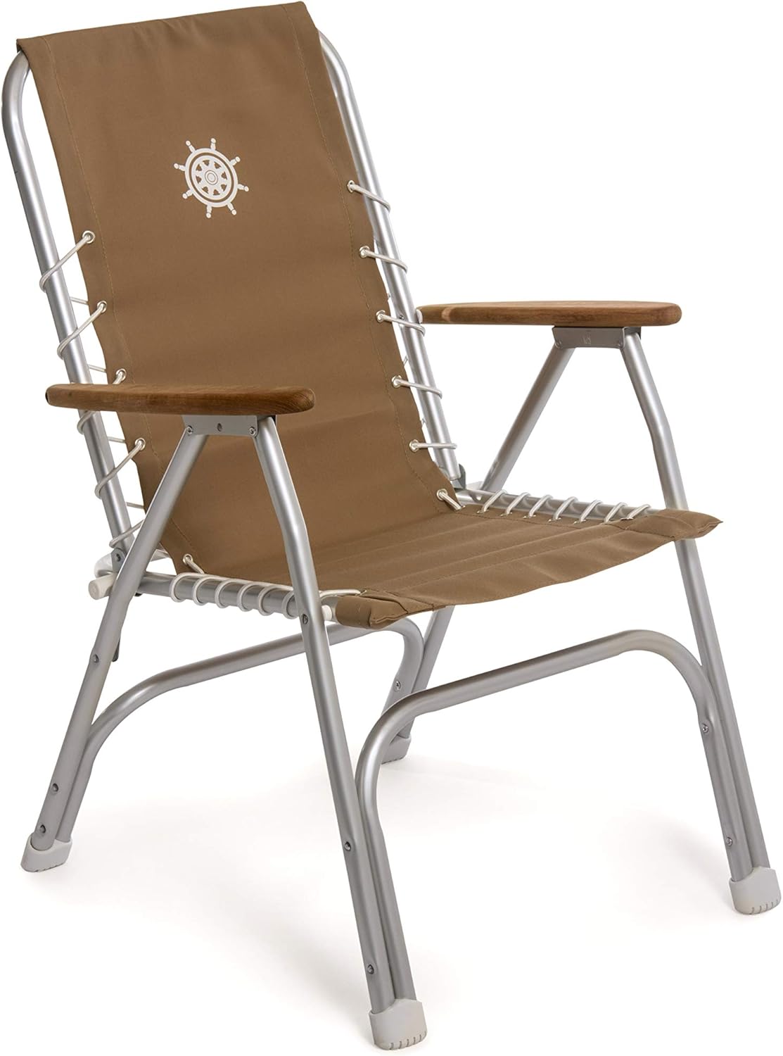 FORMA MARINE High Back Deck Chair, Boat Chair, Folding, Anodized