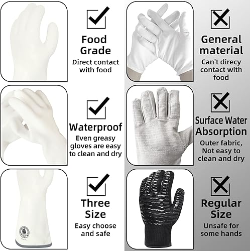 Miniatura 20 de Guantes de horno de silicona, guantes de horno resistentes al calor con dedos, guantes de horno de cocina, guantes de ahumador para hornear, asar a