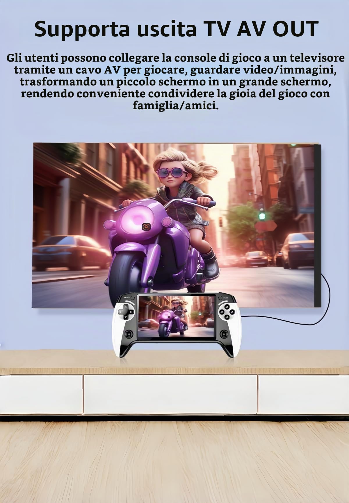 CZT Console per videogiochi da 5,5 pollici, due joystick, design simile a un controller, migliore esperienza palmare, 6200 giochi retrò MP4/musica/e-book, intrattenimento in interni ed esterni