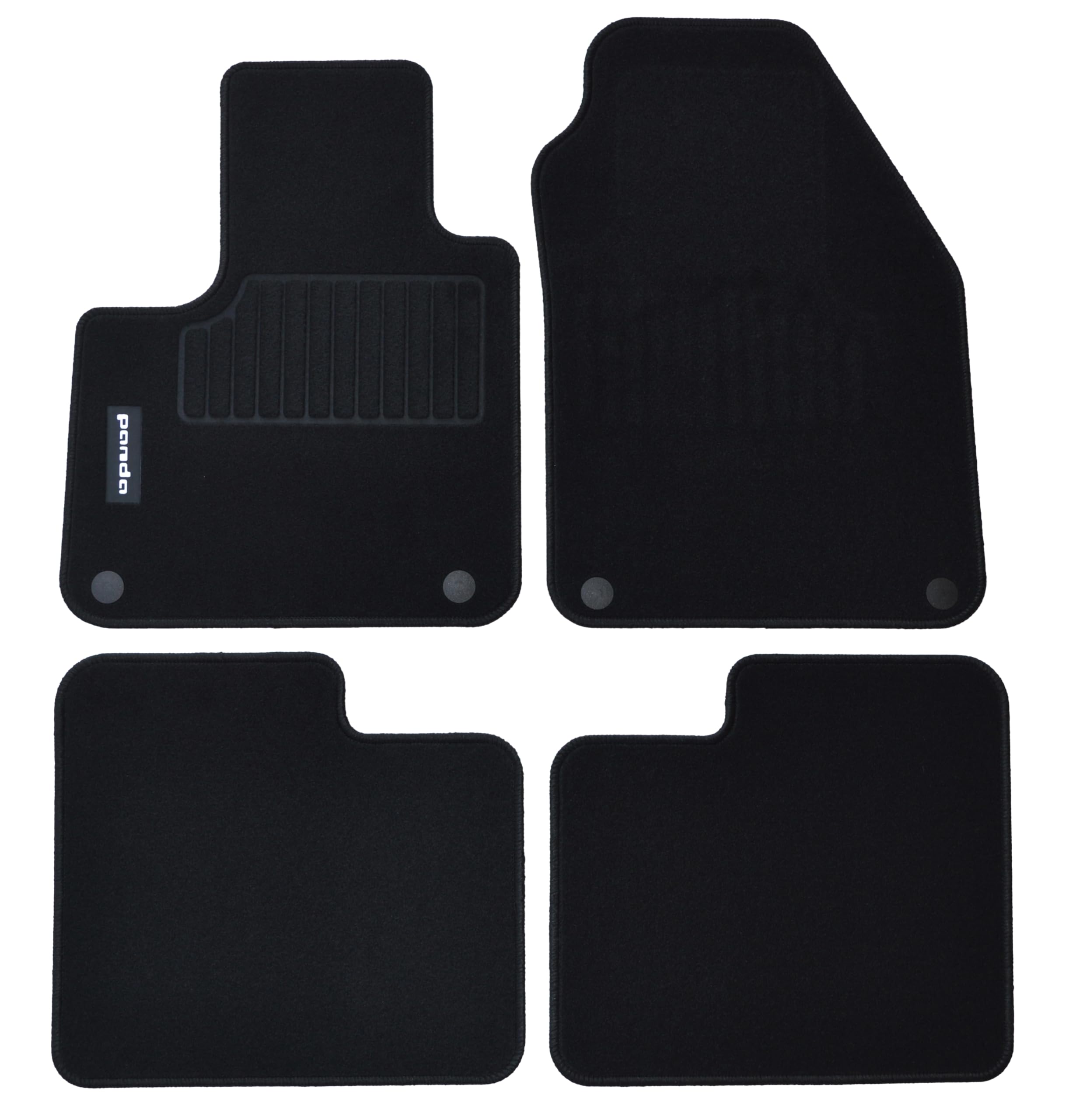Tappetini Per Fiat Nuova Panda dal 2012 e Hybrid, Con Logo Ricamato 2 Pin Di Sicurezza, Alta Qualità, Made In Italy.