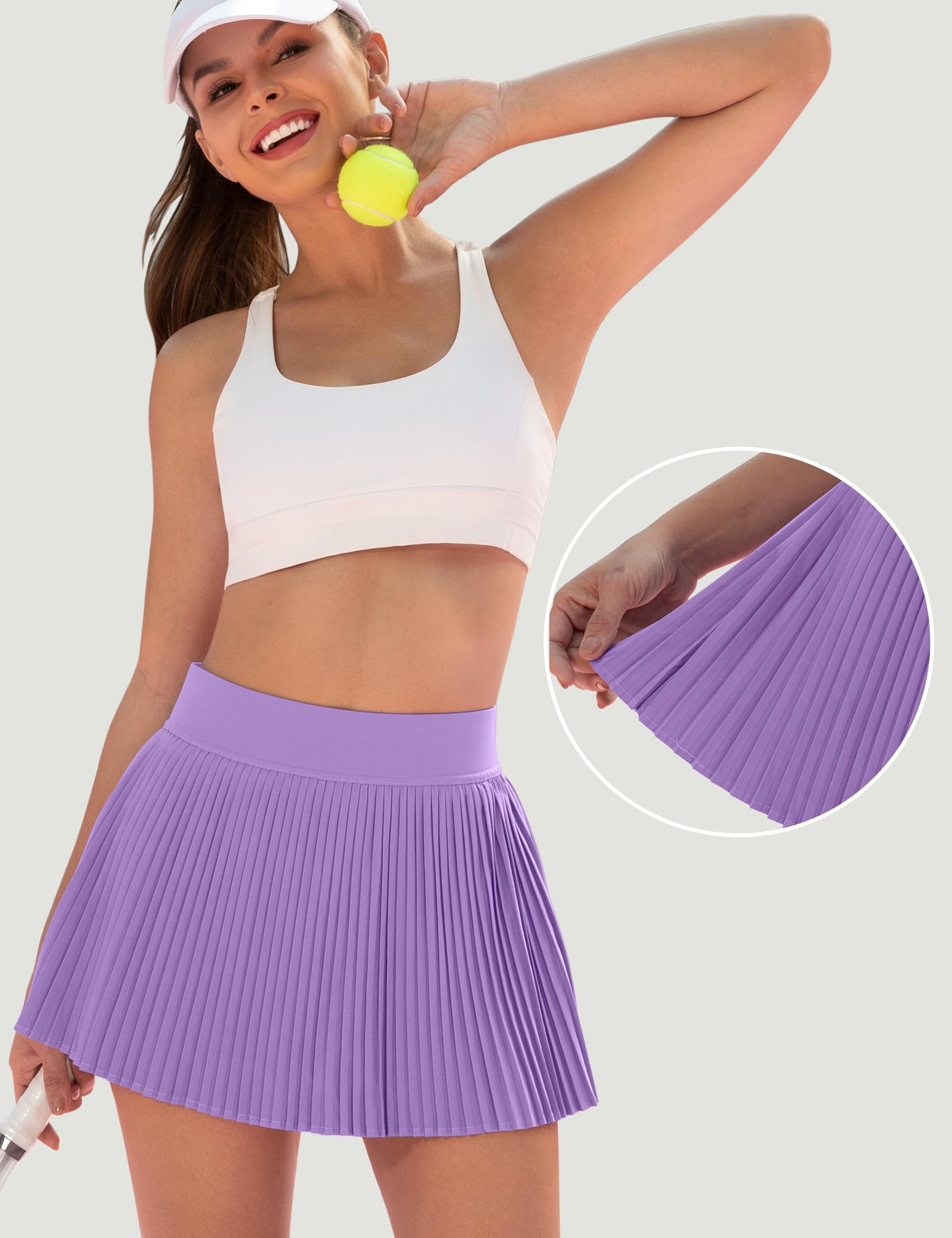 Desol Jupes de tennis plissées pour femme avec poche - Taille haute - Jupe-short de tennis athlétique - Jupes de golf décontractées