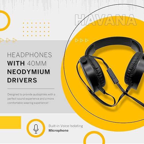 Miniatura 3 de SANTANA BY CARLOS SANTANA Besos and Havana - Auriculares de estudio con cable con diadema ajustable, controles integrados, almohadillas de espuma de