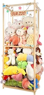 63" Extra Large Stuffed Animal Storage Wooden Stuff Animal Cage Stuffed Animal Holder Kids Plush Toys Organizer Stuffed Animal Zoo Stuffed Animal Display for Playroom Bedroom Nursery Room